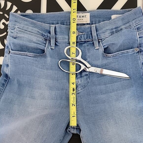 Frame Le High Skinny Raw Edge Blue Denim Jeans in Europa 26 - Picture 9 of 15